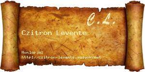 Czitron Levente névjegykártya